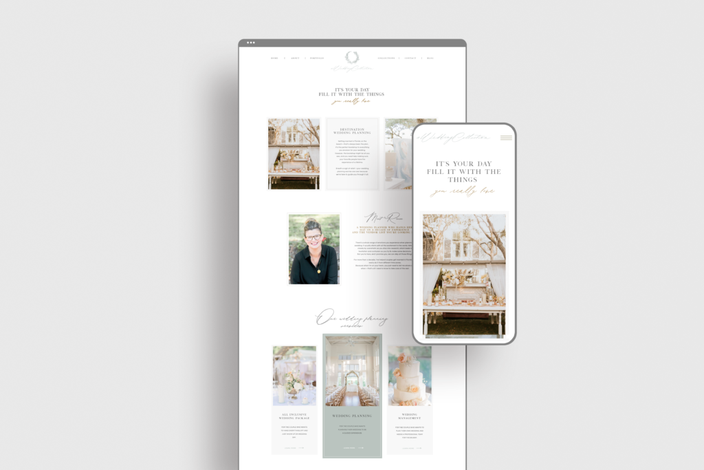 Custom Showit Website Design fro Wedding Planner