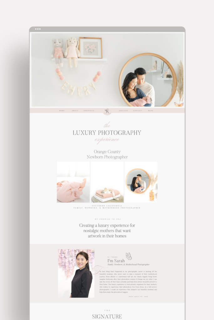 Customized Showit template