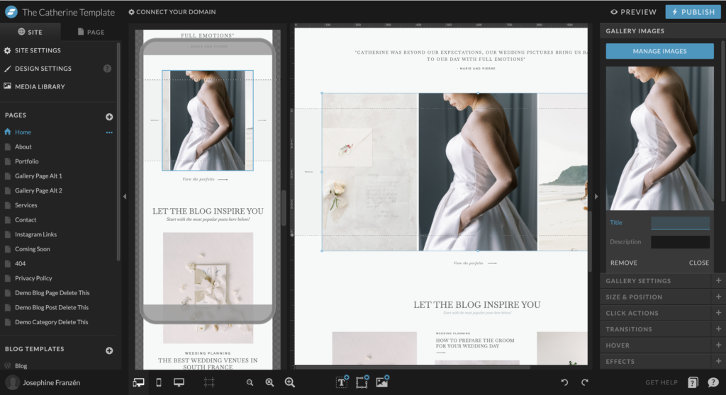 How to add Image Title and Alt-Text for galleries in the Showit editor