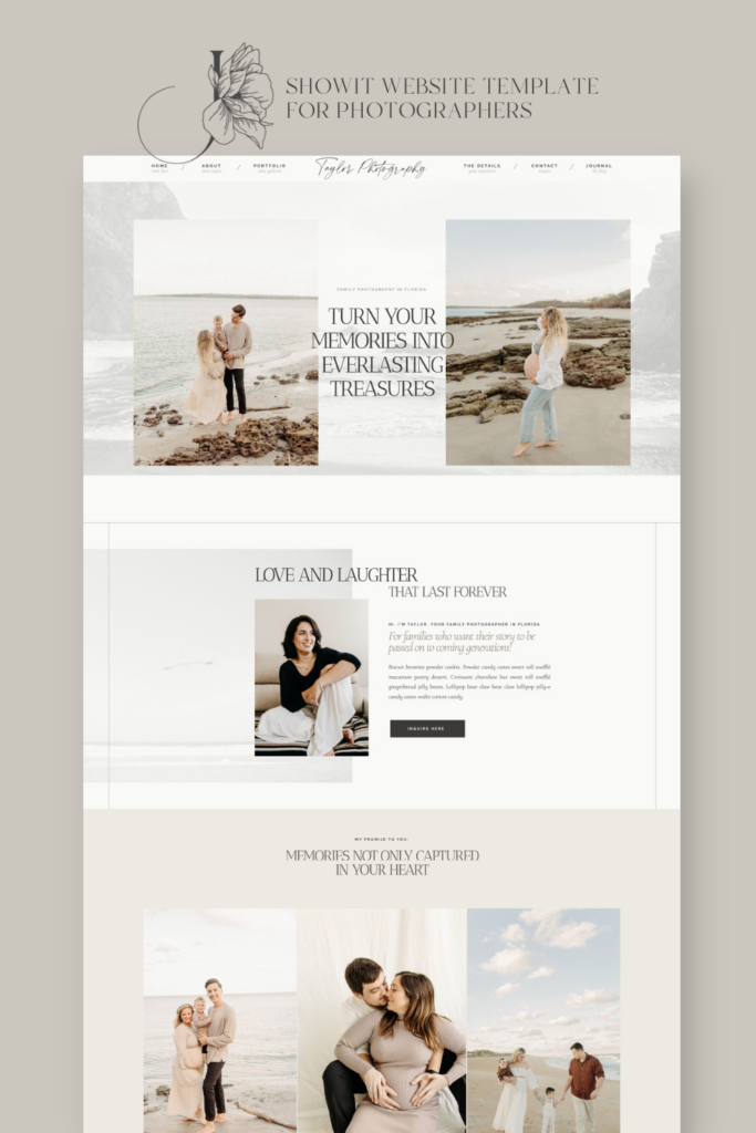 Showit Website Template for Family Photographers