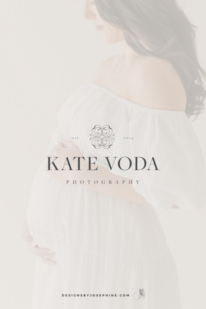 Custom Branding Newborn Photographer Kate Voda who specializes in maternity and newborn photography.