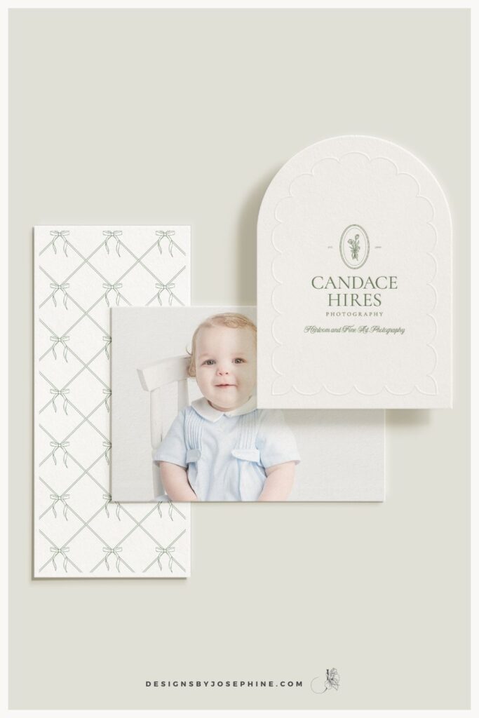 A Custom Brand for Luxury Heirloom and Motherhood Photographer Candace Hires inspired by the gandmillenial style and Feltman brothers. 