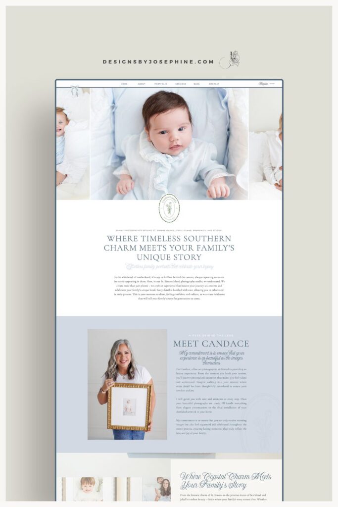 A Showit Website for Luxury Heirloom and Motherhood Photographer Candace Hires